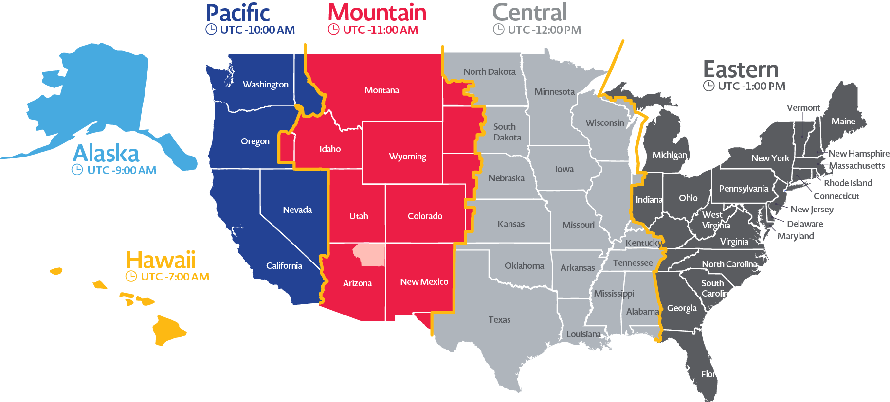Map of US time zones